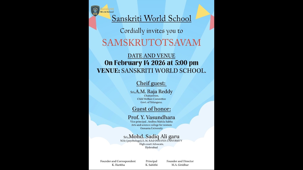 Sanskriti World School || SAMSKRUTOTSAVAM || 14th Feb 2026 || at 5:00pm || Live