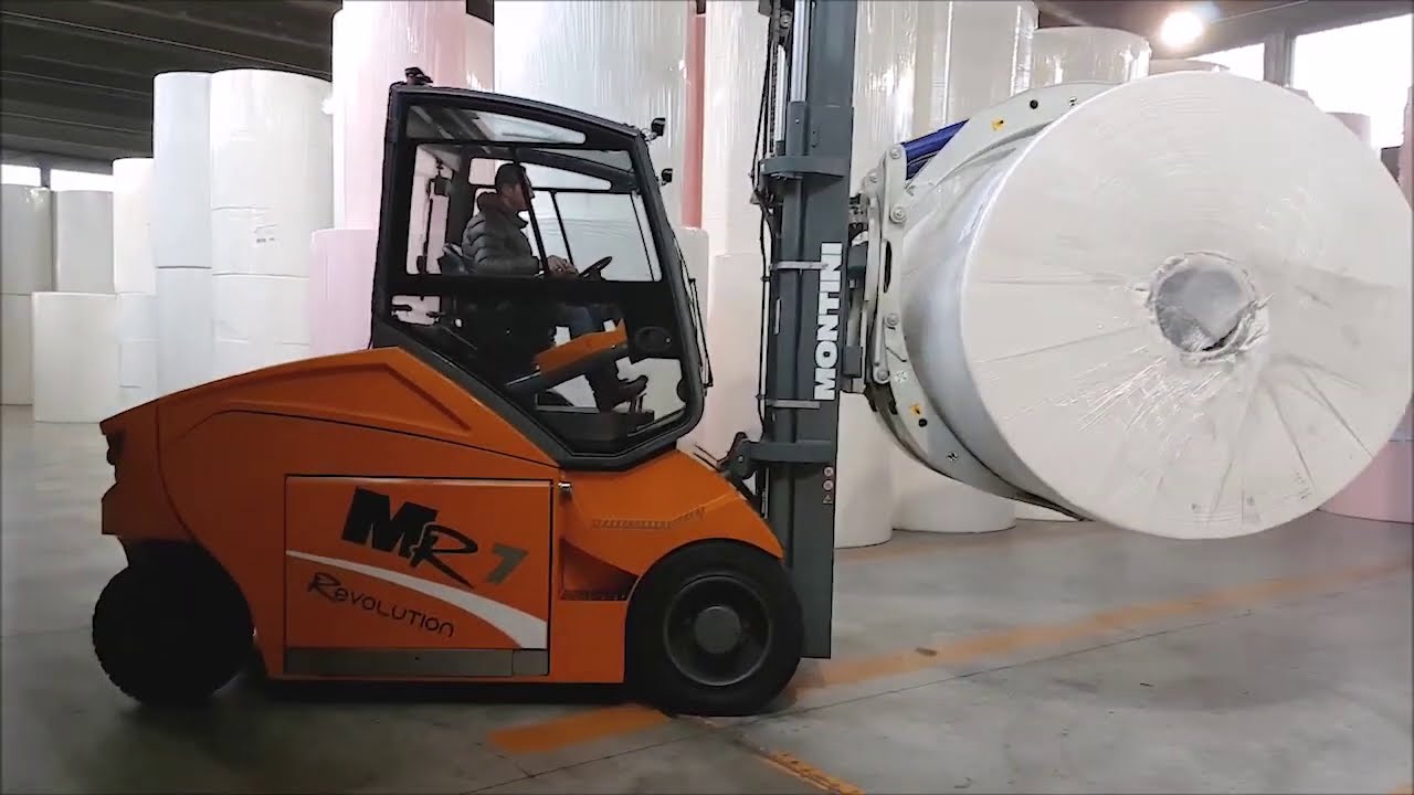 Chariot-élévateur électrique à gros tonnage MONTINI MR 7 idéal dans l'industrie du papier