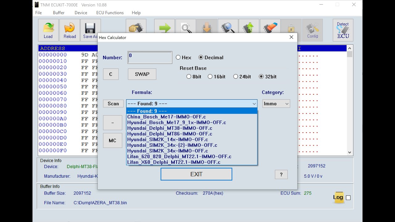 Immobilizer off by TNM7000E Programmer.