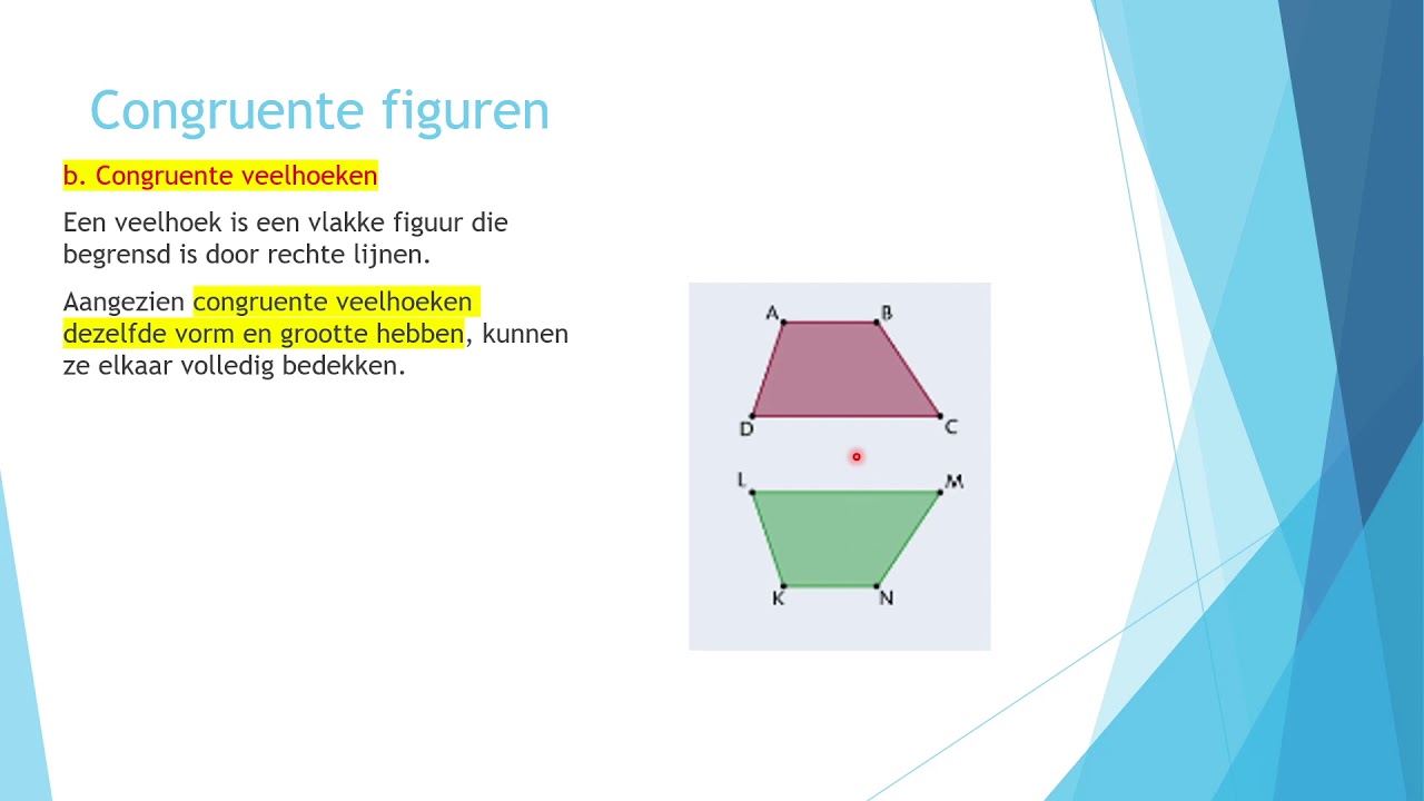 Wiskunde videoles 93 - M17: Congruente figuren
