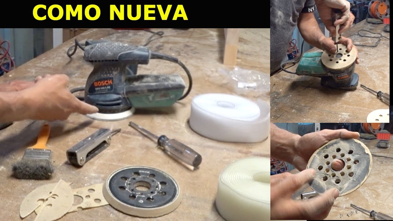 Como arreglar almohadilla de lijadora Bosch GEX 125 1AE, aplica para cualquier lijadora.