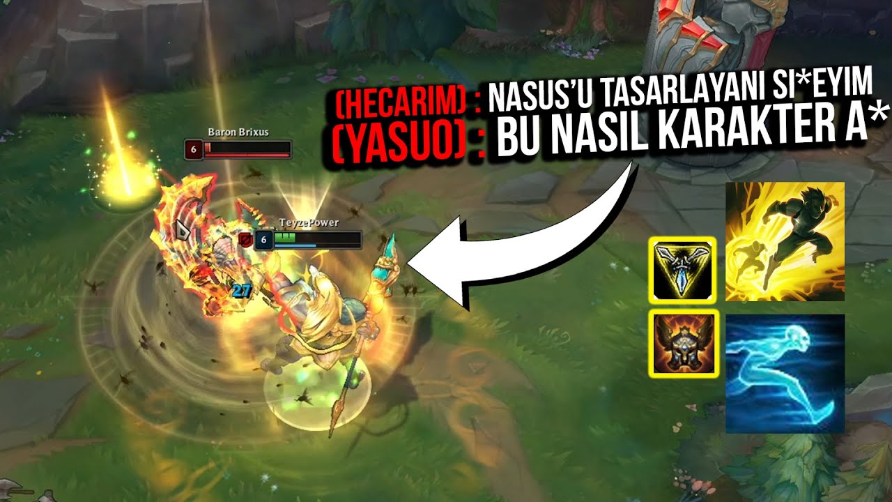 Nasus oynuyorum ama karşımda Renekton var ...