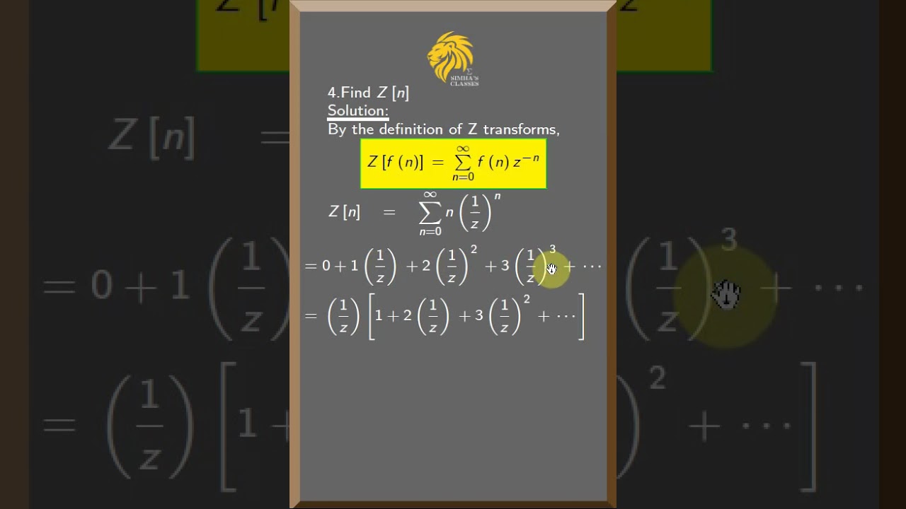 📘 Z-Transform of 𝑛n Explained in 30 Seconds | Signals & Systems #Shorts #dsp #engineeringmath