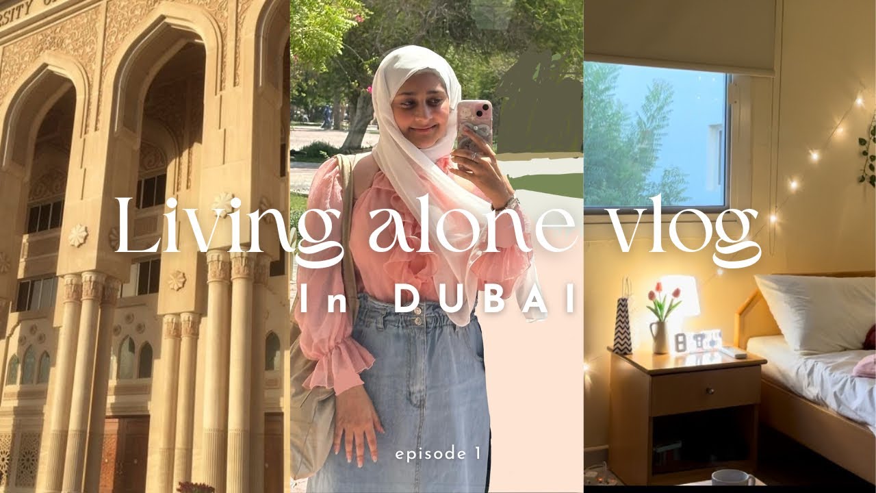 UNI VLOG 🌸: student life in dubai ,realistic studying, long days on campus, living alone.