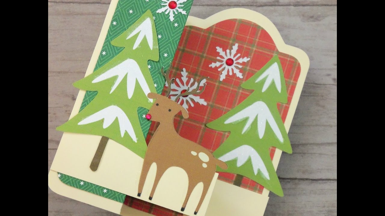 CARDZ TV 12 DAYS OF CHRISTMAS CARD FOUR 2016 ~ DOUBLE Z FOLD TAG CARD