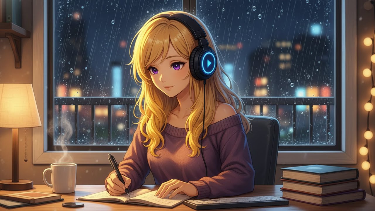 Lofi: Cozy Night Rain for Study | Warm Rain Ambience for Long Study Sessions