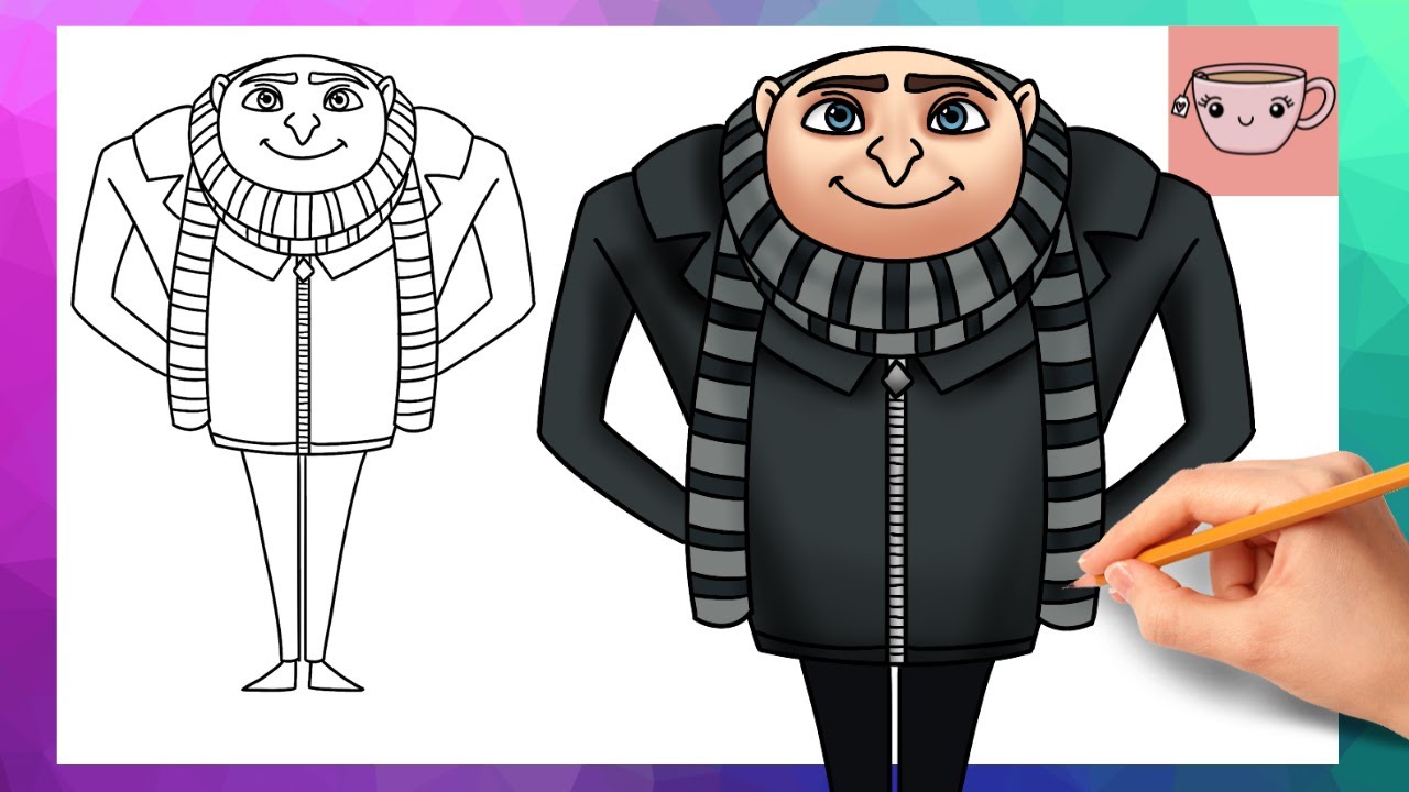 How To Draw Gru from Despicable Me  | Cute Easy Step By Step Drawing Tutorial