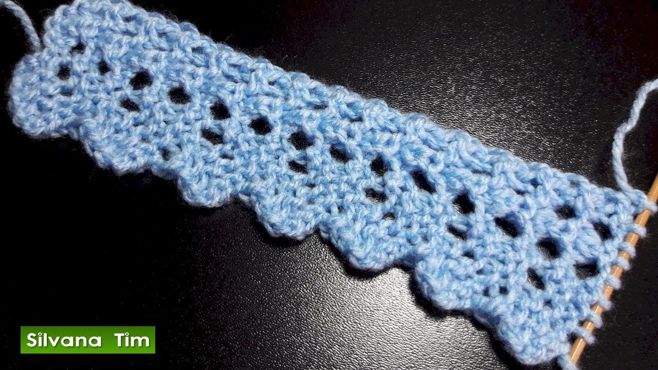 Puntilla de Picos tejida con dos Palillos (dos agujas) / Como tejer ORILLA a dos agujas # 585
