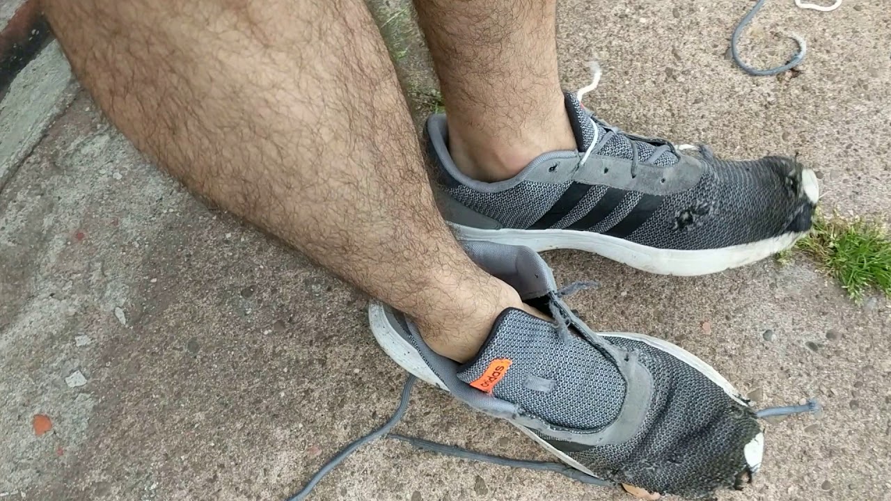 Trashed Adidas Running Shoes And Adidas Samba Soccer Shoes!