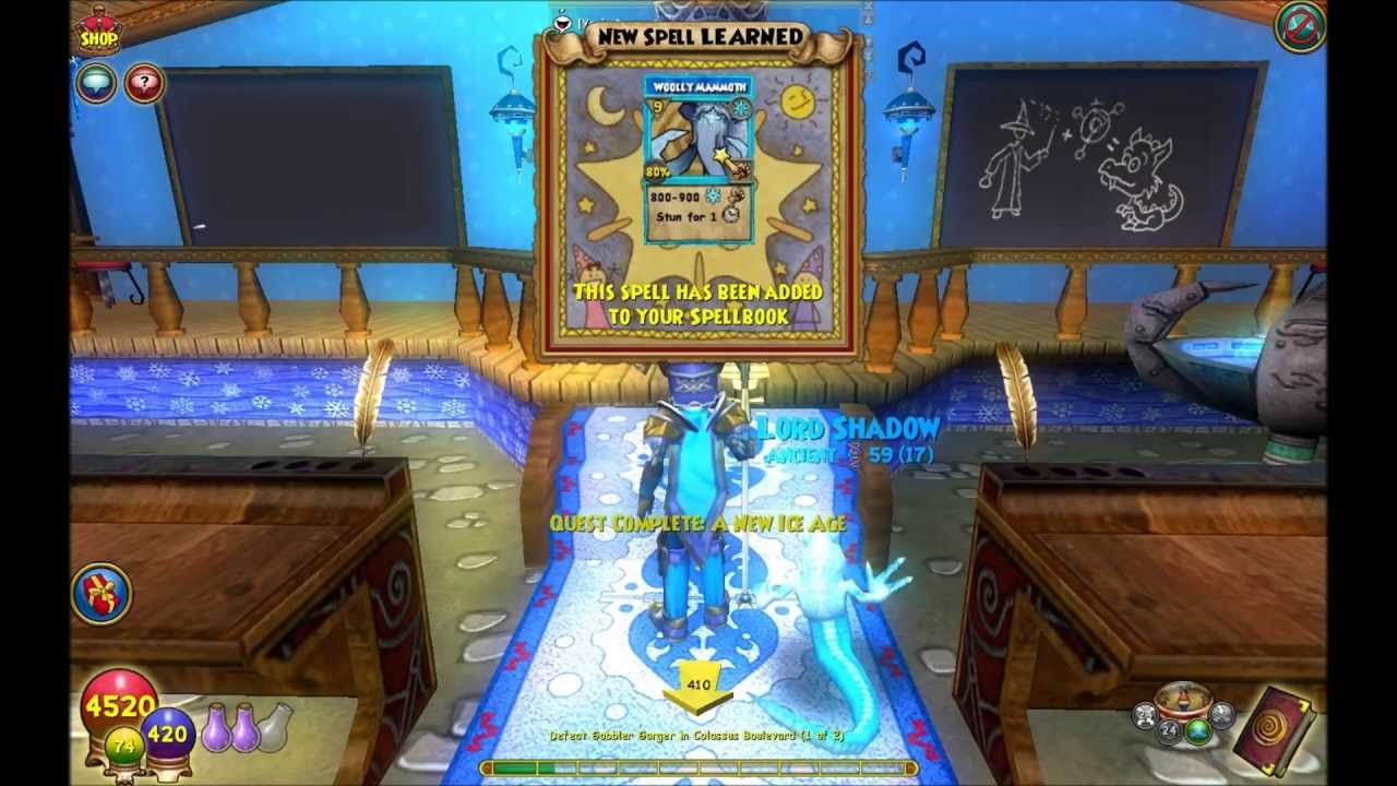 Wizard101- Woolly Mammoth Quest (Level 68 Ice Spell)