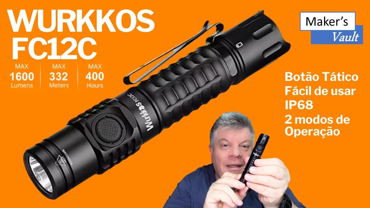 Wurkkos FC12C: Lanterna com modo Tático e 1.600 Lúmens