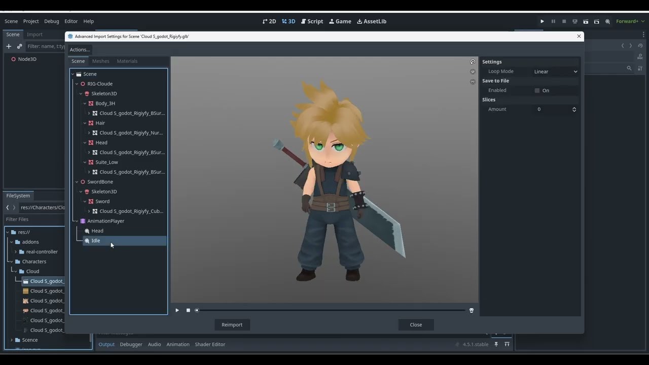 ลอง Export  Blender Rigify ไปที่ Godot