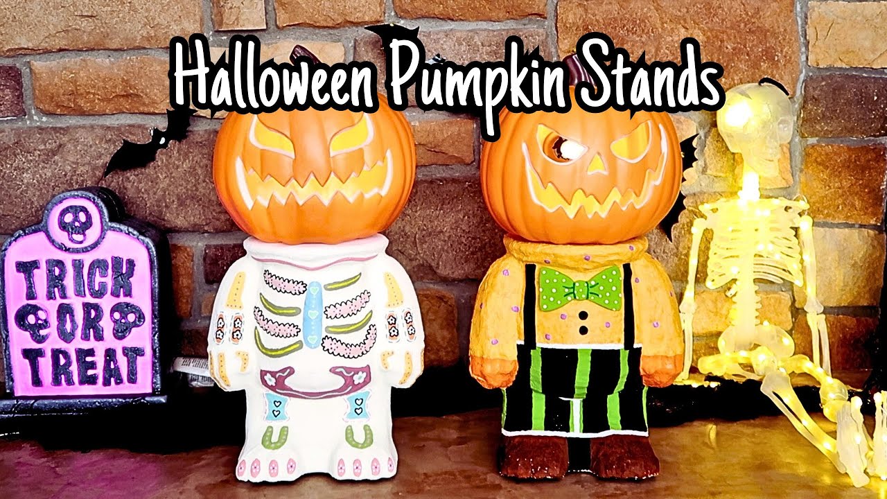 Dollar Tree Halloween Decor | Day of the Dead & Vintage Outfit Pumpkin Stand