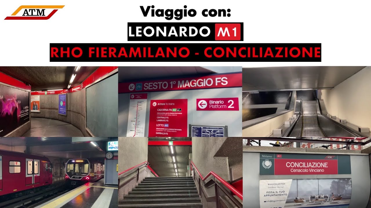 Viaggio sulla M1 di Milano da RHO FIERAMILANO a CONCILIAZIONE!