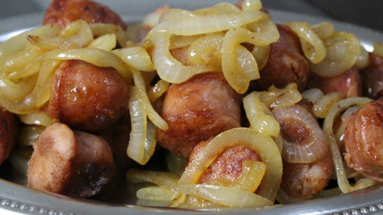 LINGUIÇA FRITA ACEBOLADA