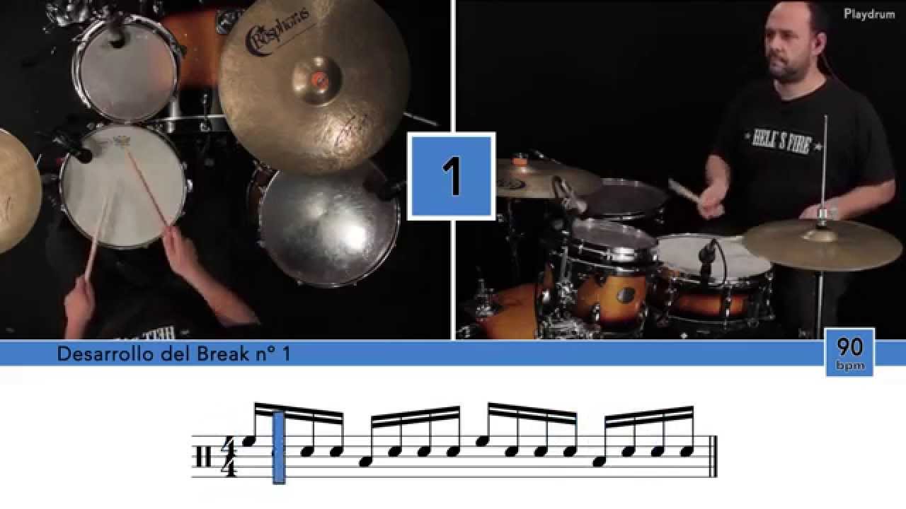 CLASES de BATERÍA  - Desarrollo tres breaks básicos en semicorcheas por el kit (1/2)
