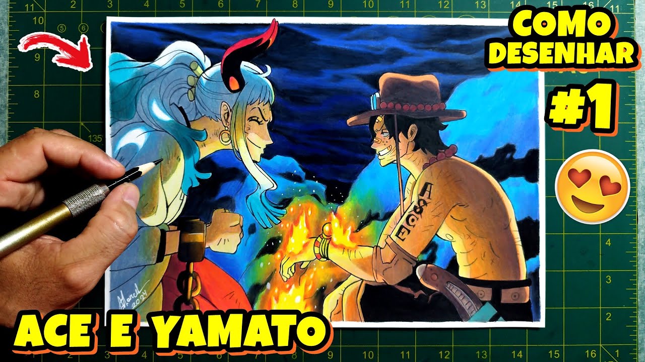 COMO DESENHAR O ACE E YAMATO DE ONE PIECE PASSO A PASSO #1