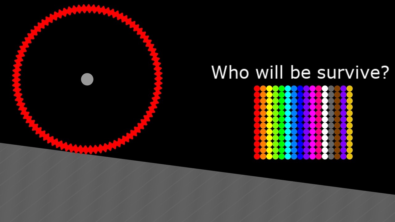 Full Option (Shutter Crush, Escape Lazer, Monter Circle) Marble Race in Algodoo