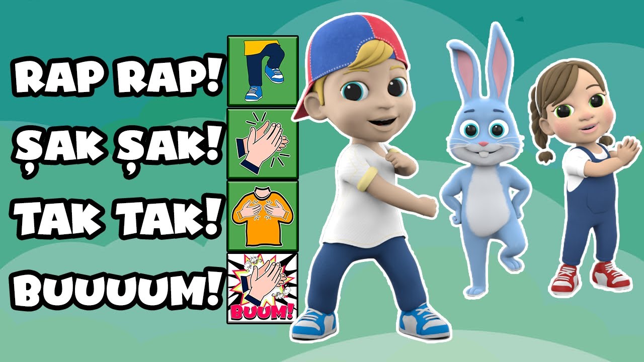 Rap Rap! Şak Şak! Tak Tak! BUUM! Okul Öncesi Çocuklar için Enerji Dolu Eğlenceli Ritim Oyunu! Rhythm