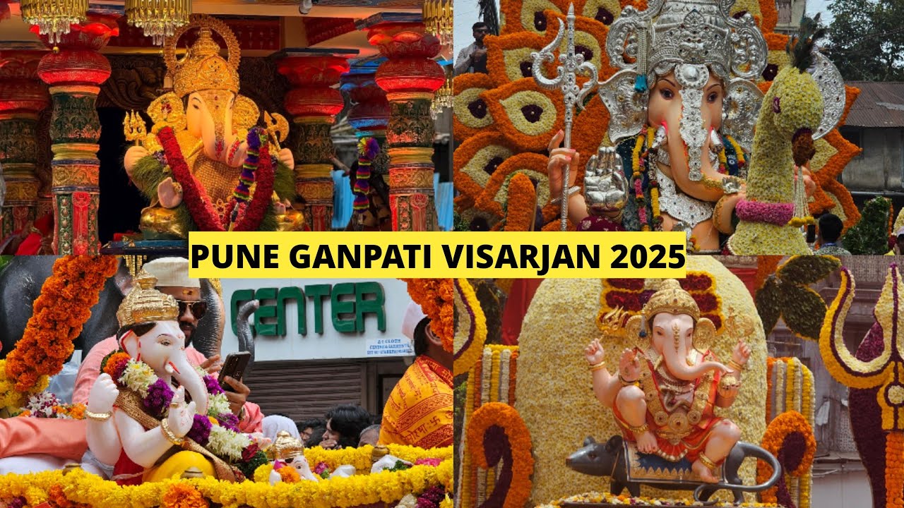 Pune Ganpati Visarjan Miravnuk 2025 | 5 Manache Ganpati | Shrimant Dagdusheth Halwai Ganpati 2025
