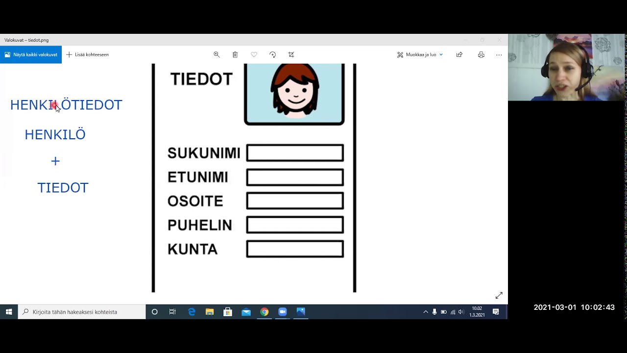 Henkilötiedot - Personal information (Beginner 1-2)