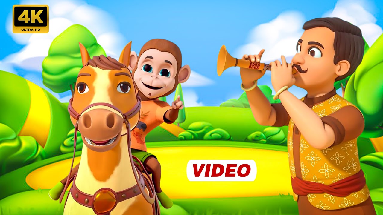 Chal Mere Ghode Tik Tik | चल मेरे घोड़े | Top 3D Hindi Poems | Tim Tim Rhymes | Hindi Rhyme