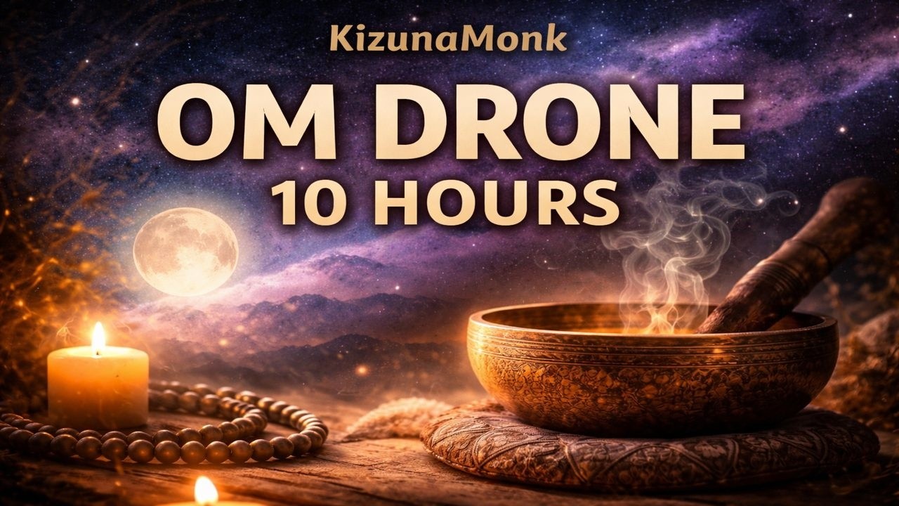 KizunaMonk — OM Drone Meditation 10 Hours 🌙 Tibetan Mantra Inspired | Deep Sleep Soundscape