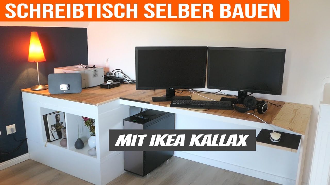 Schreibtisch selber bauen // Mit Ikea Kallax Regal