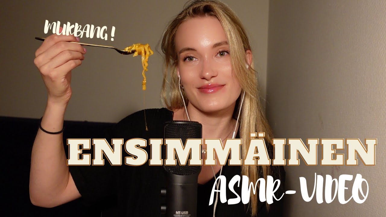 ENSIMMÄINEN ASMR KOKEILU - Syömisääniä 🍜 Asmr - eating sounds
