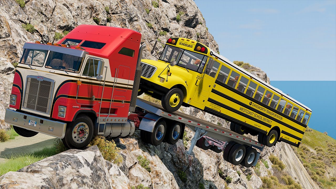 Trucks vs Cliff Roads #1 - BeamNG DRIVE | SmashChan