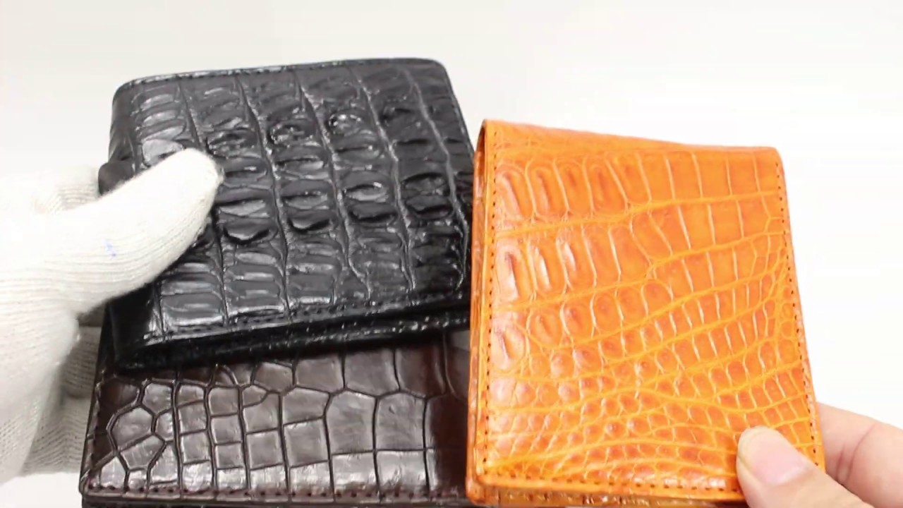 Crocodile Leather Skin Men&rsquo;s bifold wallet DOUBLE SIDE Genuine Alligator