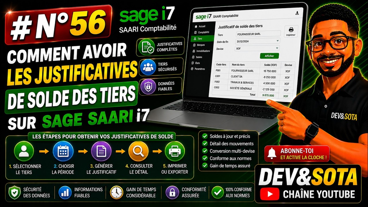 #N°56 COMMENT AVOIR LES JUSTIFICATIVES DE SOLDE DES TIERS SUR SAGE SAARI i7