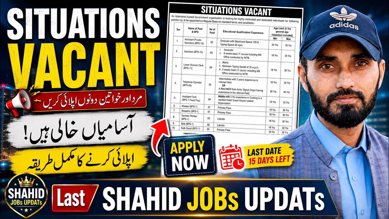 Islamabad Govt Jobs 2026 | New Government Jobs in Pakistan Today