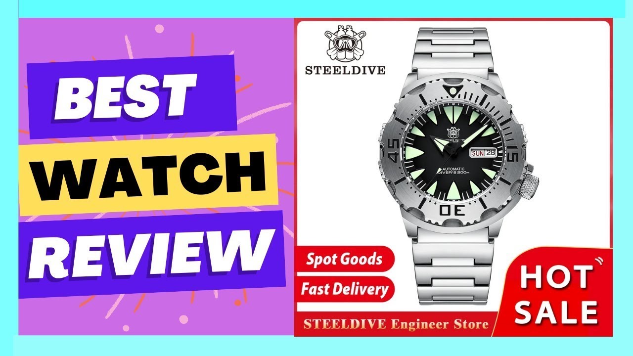 Best Top Selling STEELDIVE SD1984 Monster Steel Strap Automatic Mechanical Watch 96