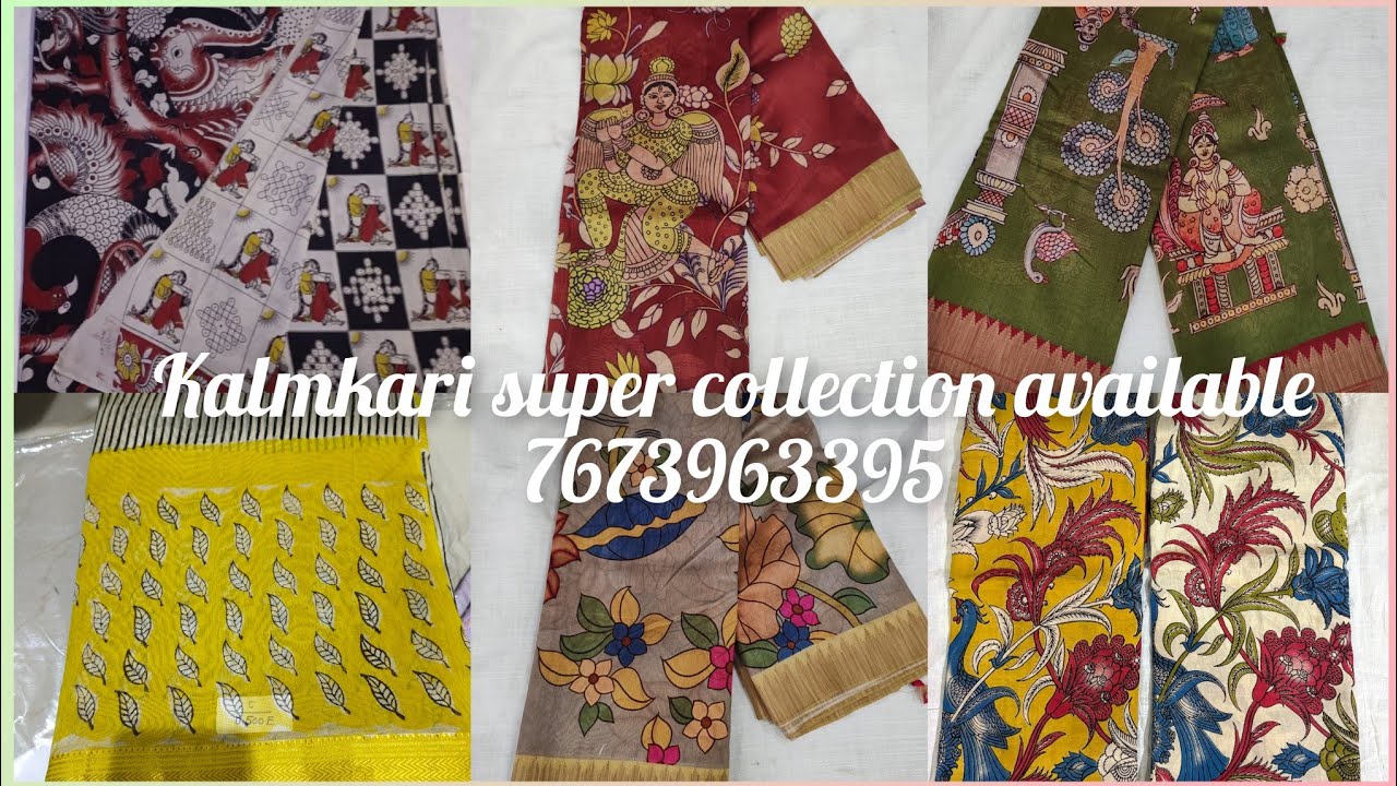Kalmkari cotton sarees||Mangalagiri pattu sarees||maheswari sarees||geecha sarees pen kalmkari