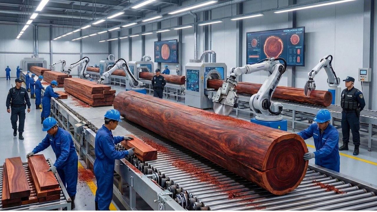 Inside $10M Red Sandalwood Factory 🌳💎 | How Rare Wood Becomes Luxury Goods (Full Process)