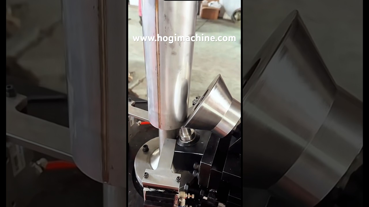 HOGI Hydraulic Automatic flanging machine for metal cylinders #flange #crimps #tank #chimney