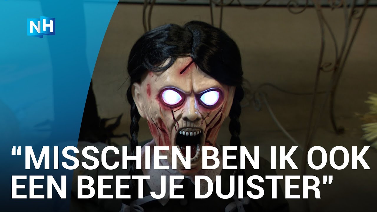 Saskia runt een angstaanjagende Halloween-shop