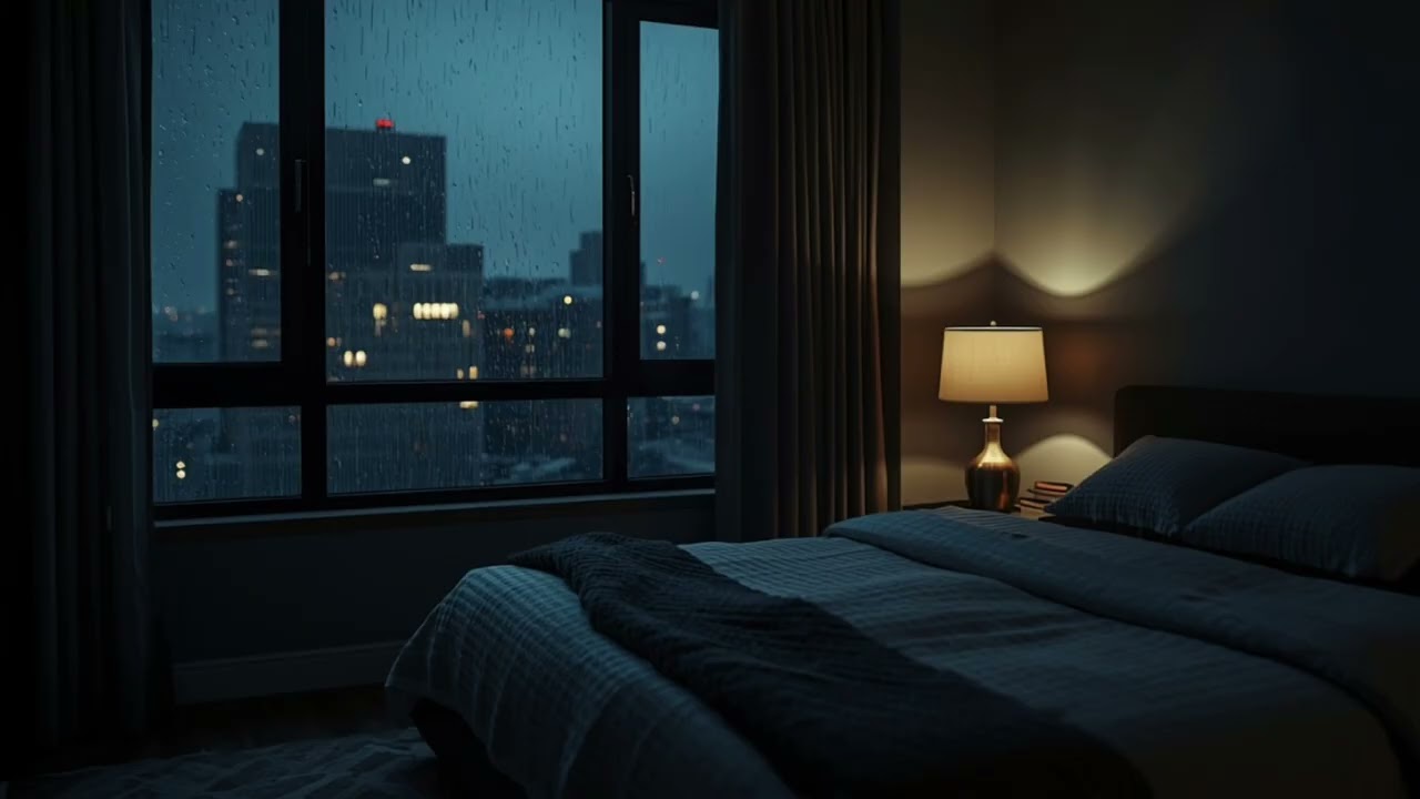 City Rain & Cozy Bedroom Ambience for Sleep and Relaxation