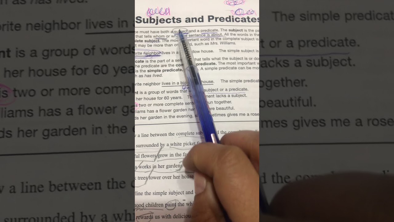 Subject and predicate