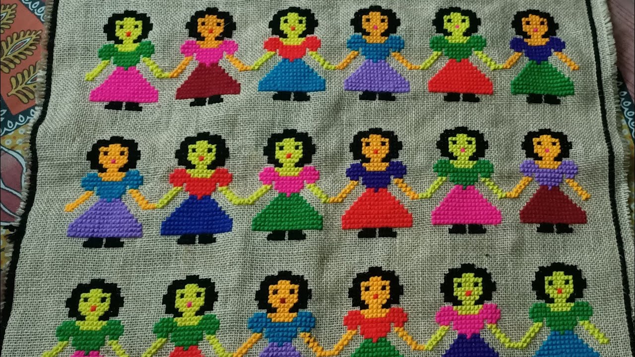 পুতুল আসন সেলাই /Doll design /doll cross stitch design