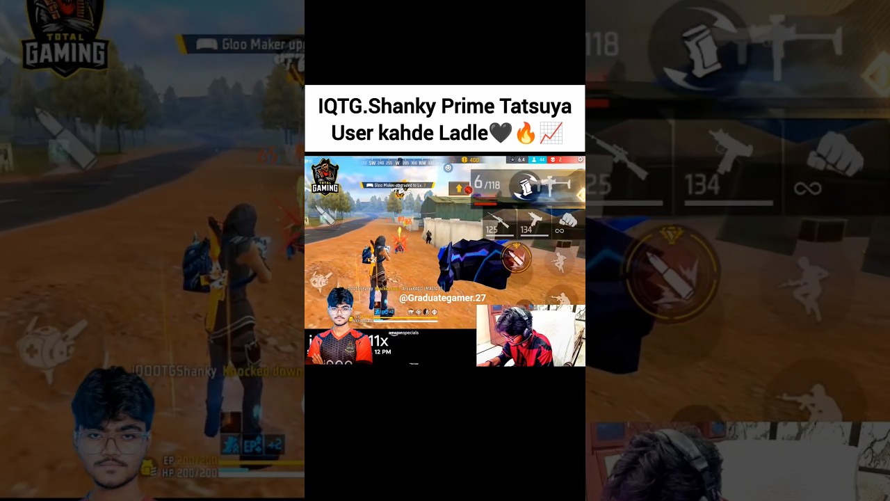 IQTG.Shanky Prime Tatsuya User🖤🫡📈#freefire #tgshanky #fozyajay #tgesports #iqootg #totalgaming