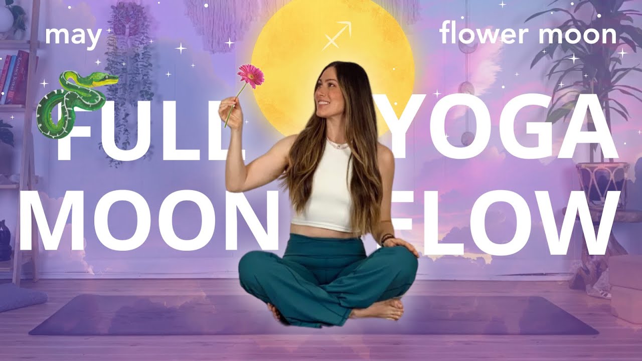 MAGICAL FULL MOON YOGA 💐🌝 full flower moon | chill full body yoga [30 min] 🐍