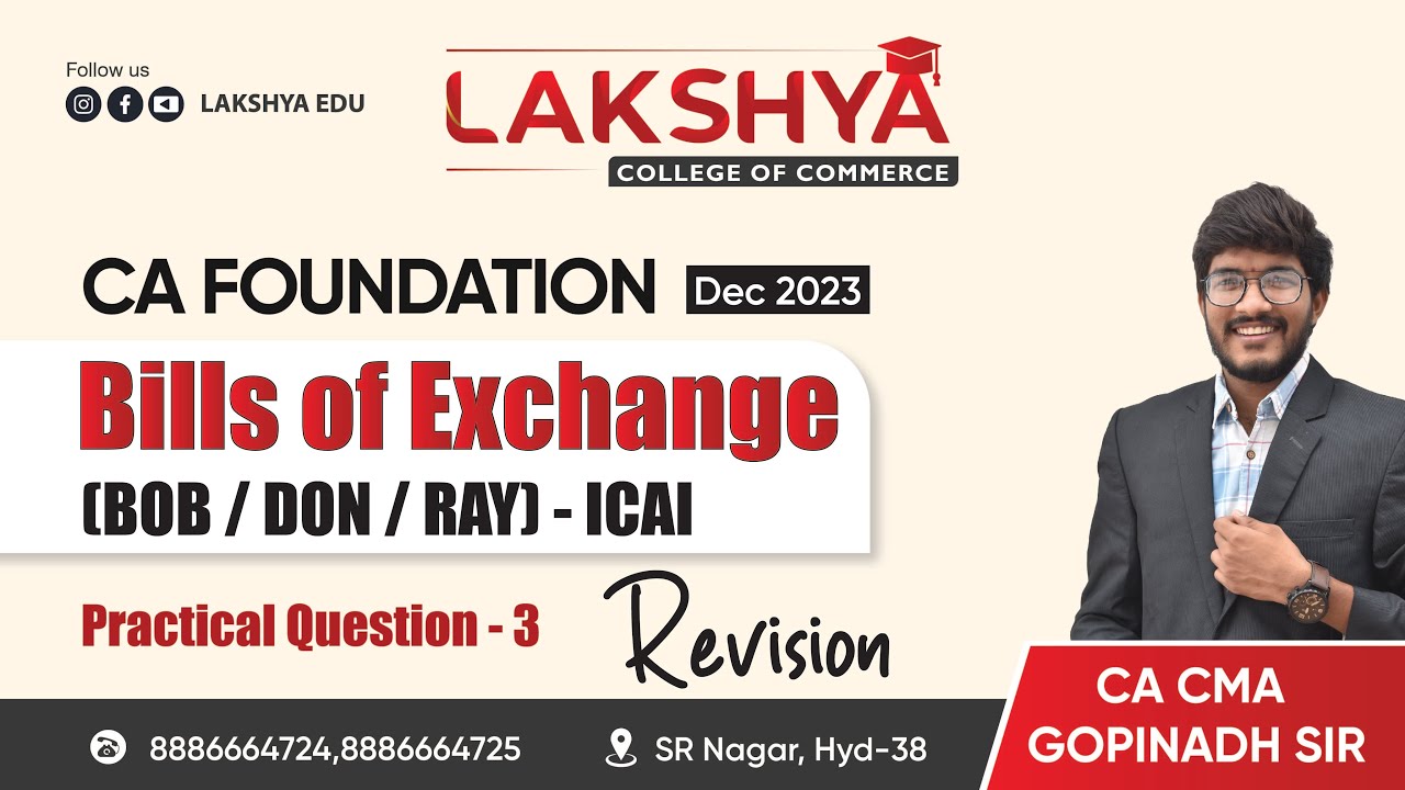 БЫСТРЫЙ ПЕРЕСМОТР ВЕКСЕЛЕЙ (BOB/DAN/RAY) | CA FOUNDATION, ДЕКАБАРЬ 2023 ||ОТ CA CMA GOPINADH SER ...