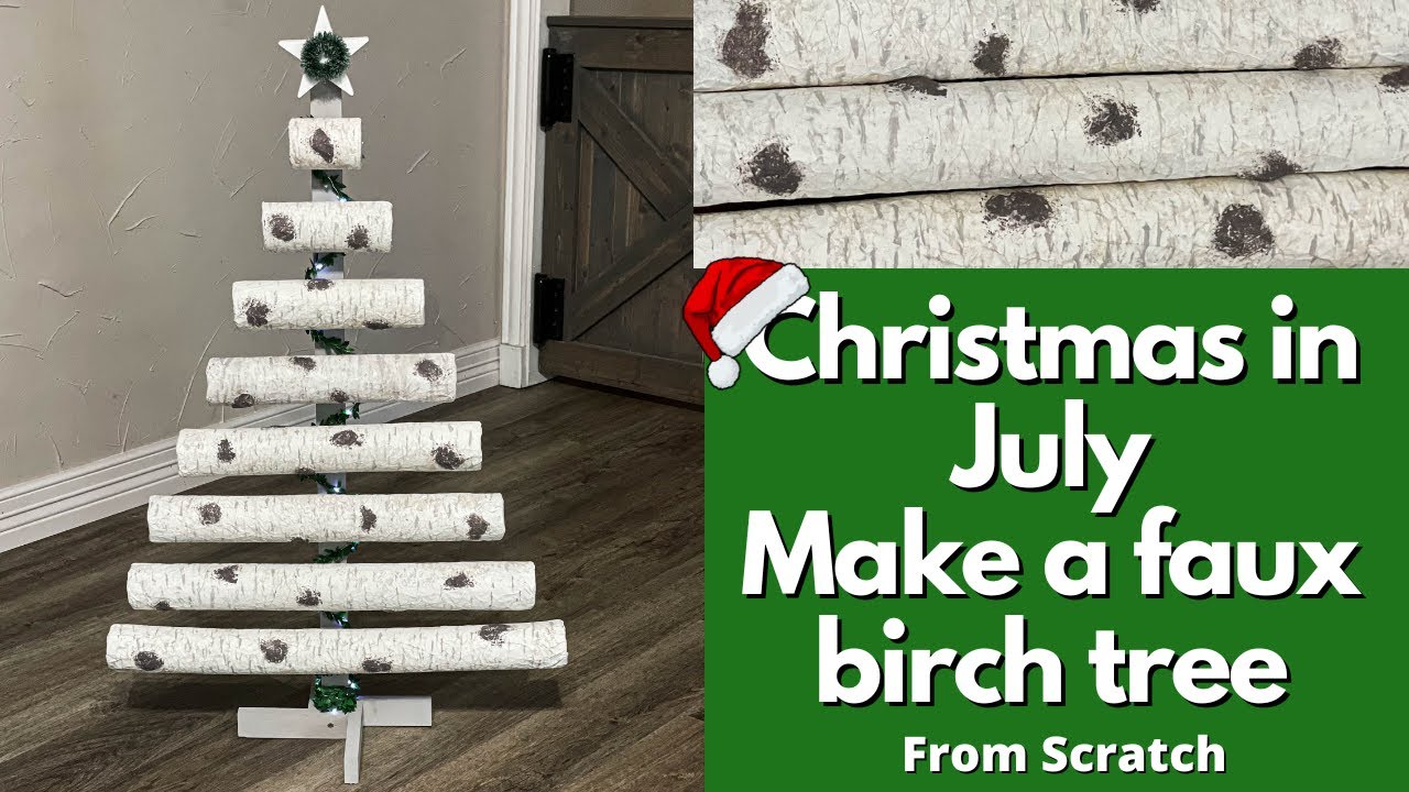 Faux Birch Tree with Lights/Christmas in July/Farmhouse Christmas