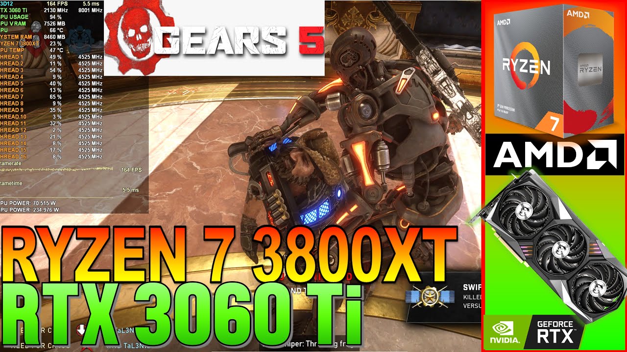Gears 5 RTX 3060 Ti Ryzen 7 3800XT ULTRA Settings 1440P Benchmark & Multiplayer Performance Test