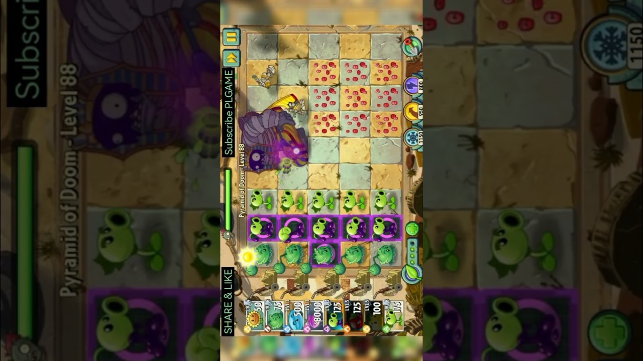 PVZ2 Pyramid of Doom Level 88 EASY WIN! (BEST STRATEGY) | Plants vs Zombies 2 