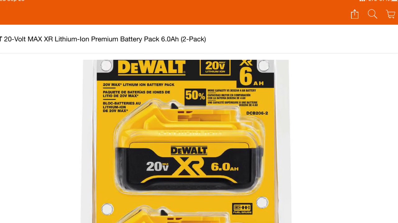 DeWalt Battery 20V 6AH  #dewalt