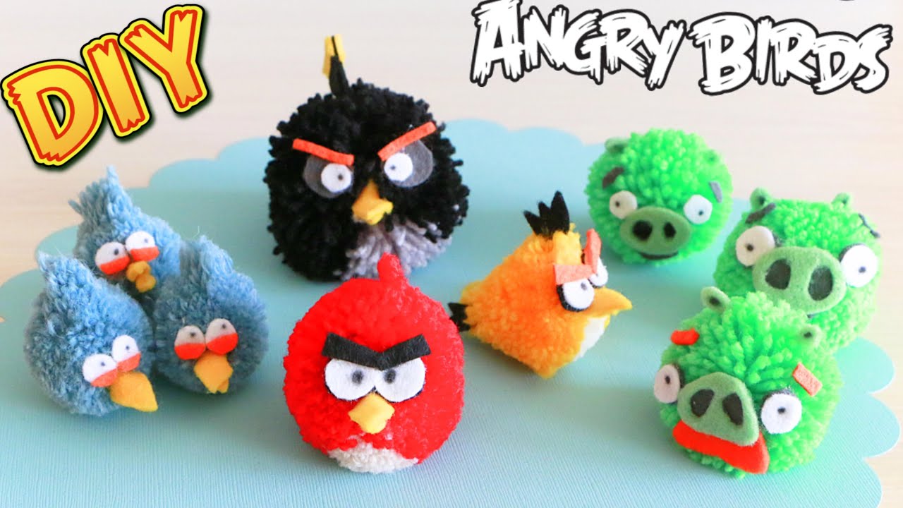 Как сделать Angry Birds из помпонов / DIY: Angry Birds Pom-pom / NataliDoma
