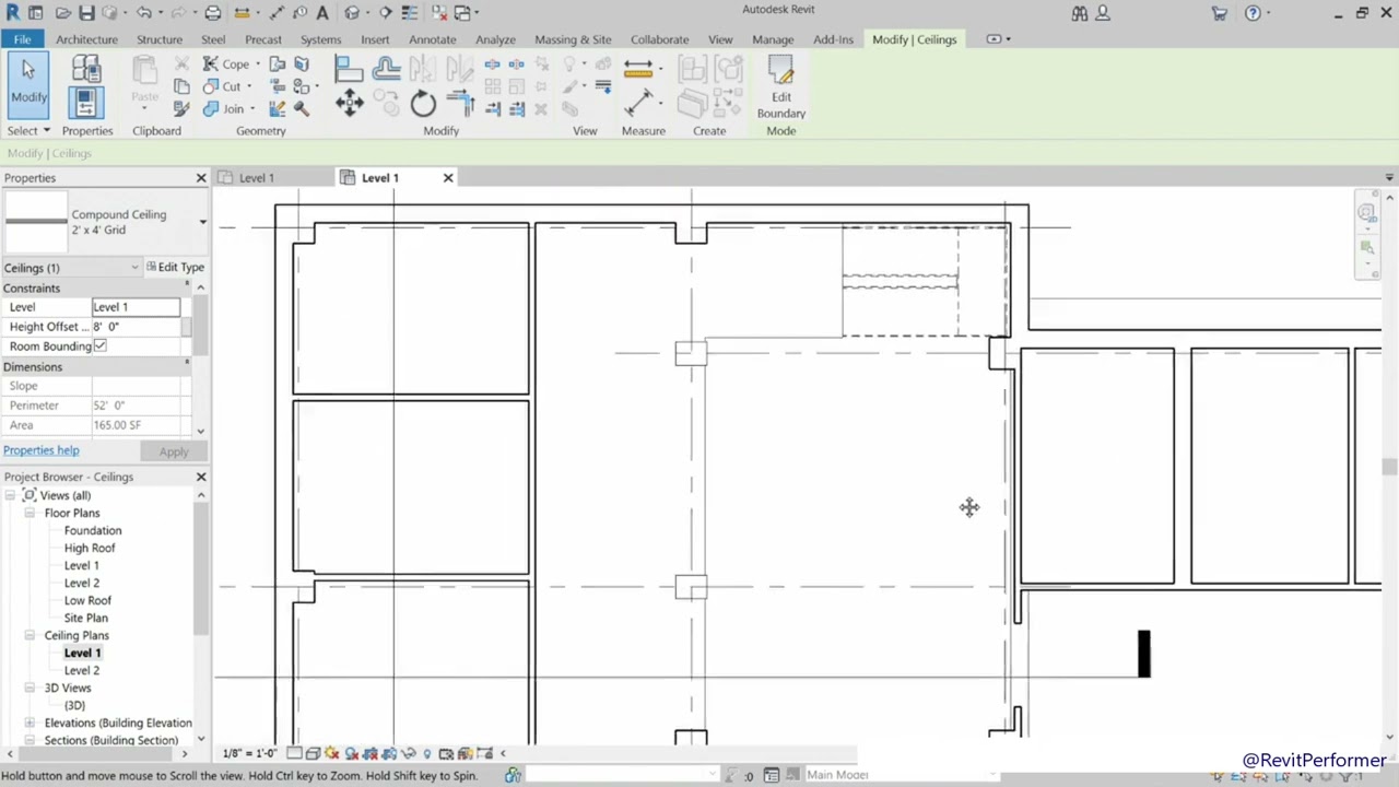 Revit Architecture : Adding Ceiling.